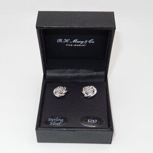 Diamond Flower Stud Earrings (1/4 ct. t.w.) Set In Sterling Silver - List $250